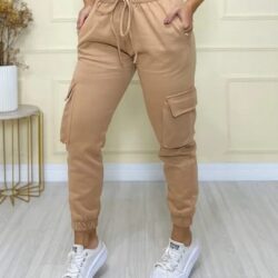 Calça Moletom Reta Cargo