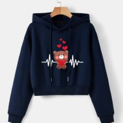 Crooped Moletom Urso Apaixonado