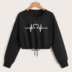 Cropped Moletom Batida do Coração