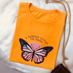 T-Shirt Borboleta - A Mudança Começa por Dentro
