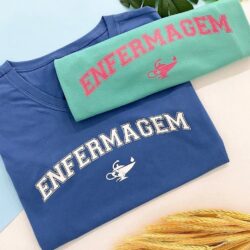 T-Shirt Enfermagem - Escrita e Desenho Lampada