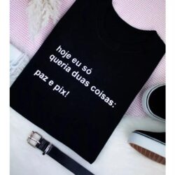 T-Shirt Hoje Eu Só Queria Duas coisas: Paz e Pix!