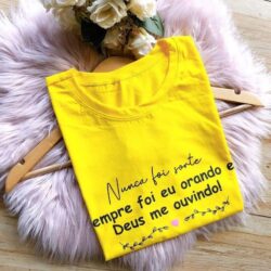 T-Shirt Nunca Foi Sorte - Sempre foi eu Orando