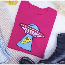 T-Shirt Ovni - Abduzindo Pizza