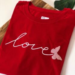 T-Shirt Borboleta - Love Letra de Mão