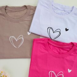 T-Shirt Coração - Riscos de Lápis