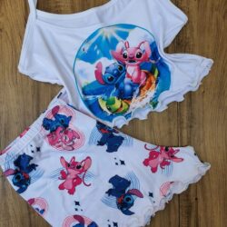 Pijama Verão - Stitch e Angel