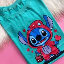 T-Shirt Stitch - Cesta de Corações