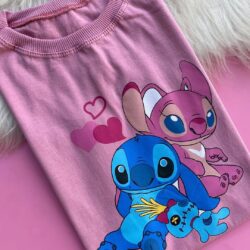 T-Shirt Angel and Stitch - Amor no Ar