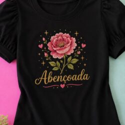 T-Shirt Abençoada - Manga Bufante