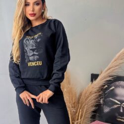 Conjunto Moletom Jesus Cristo Venceu